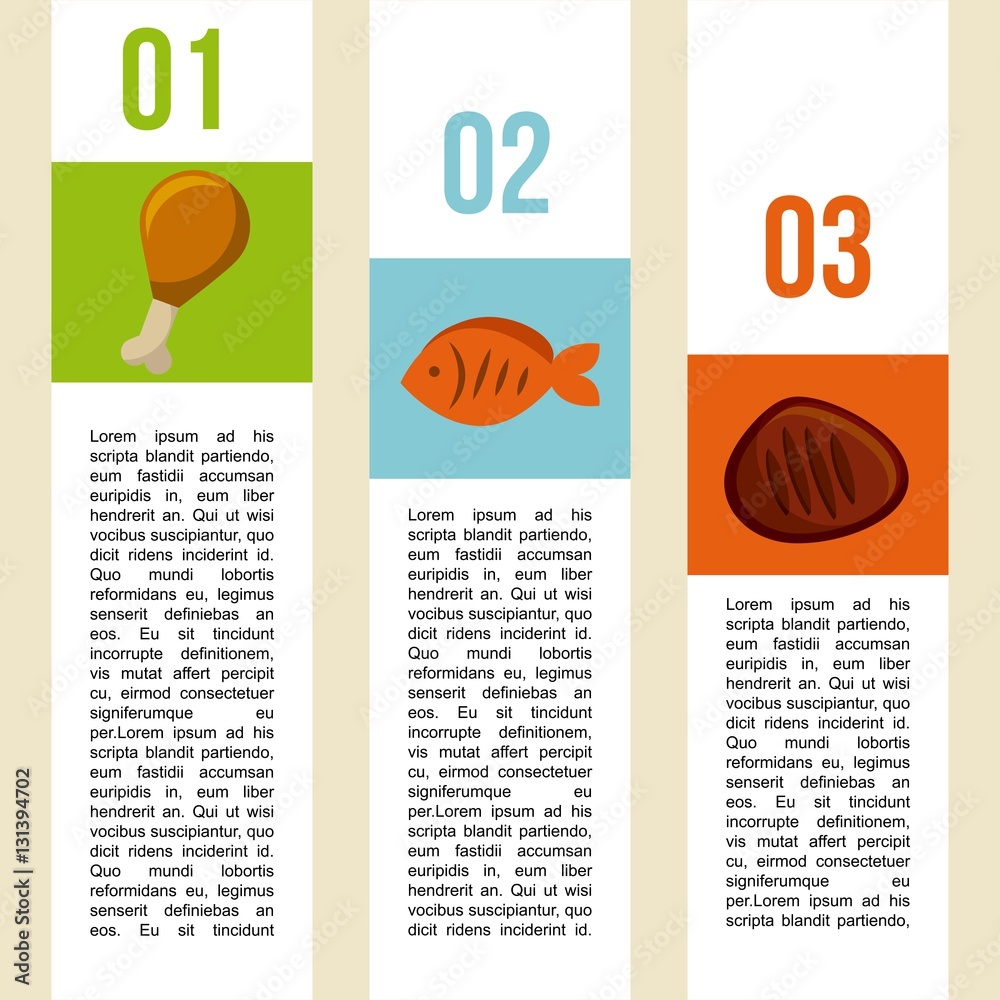 infographic presentation of food. colorful design. vector illustration