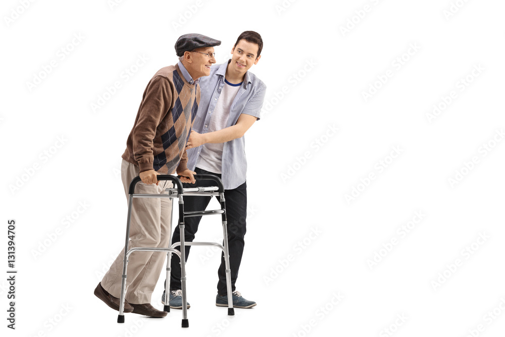© Ljupco Smokovski - Young man helping an elderly man with a walker © Ljupco Smokovski - Young man helping an elderly man with a walker