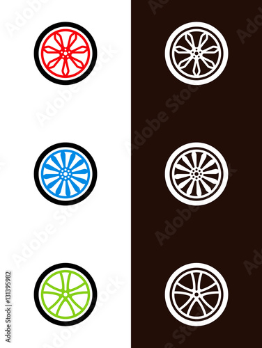 car wheels and discs, logos with tires