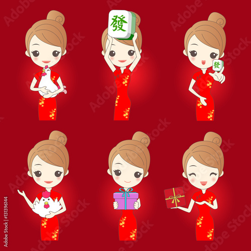 woman with chinese new year