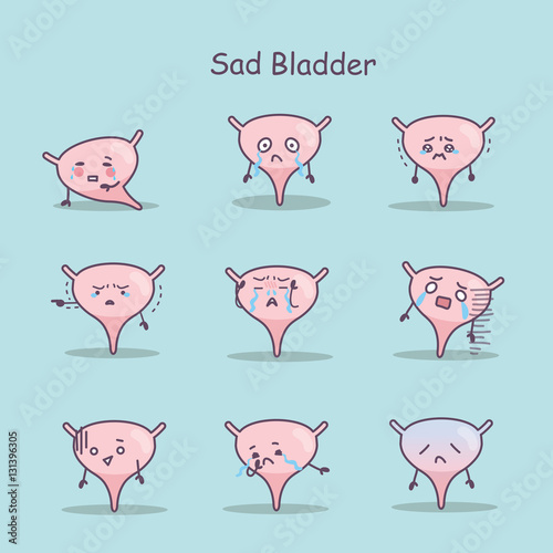 sad cartoon bladder