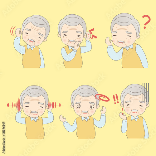 Old man has ear problems