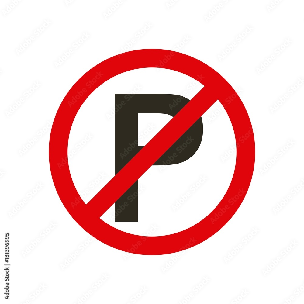 sign of not parking here icon over white background. vector illustration