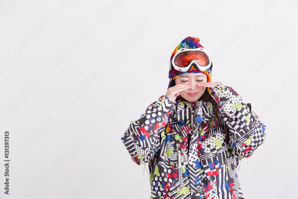 ウィンタースポーツ・女性(白バック) ウィンタースポーツ・女性(白バック)