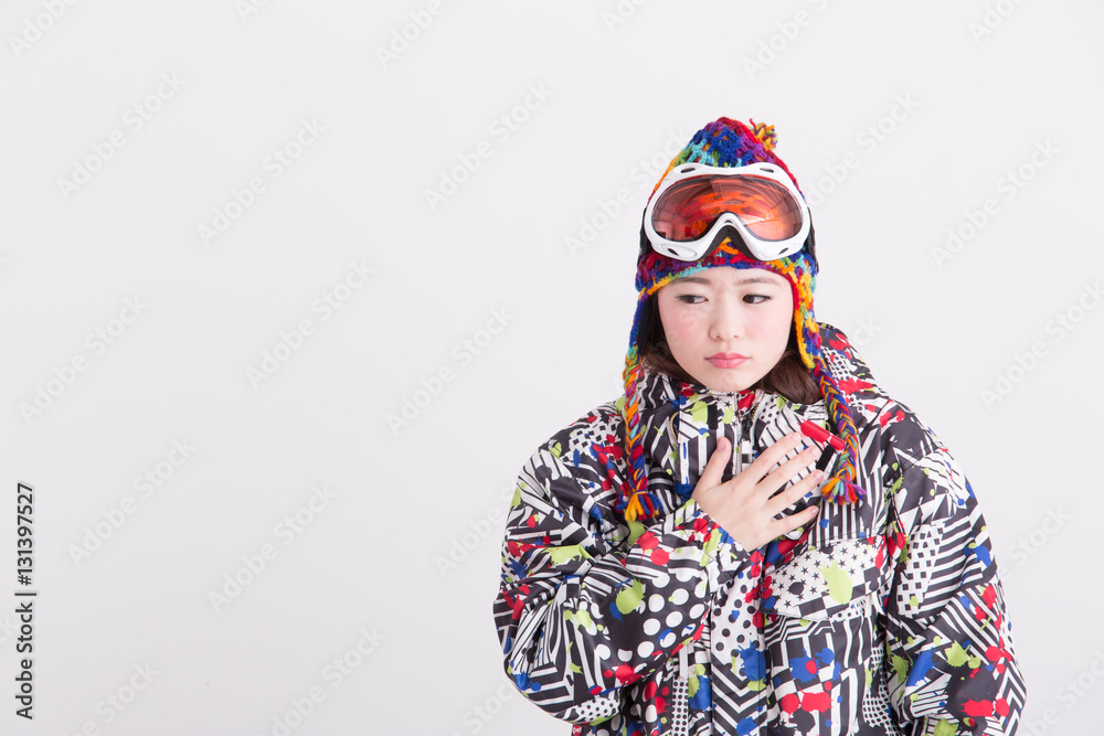ウィンタースポーツ・女性(白バック) ウィンタースポーツ・女性(白バック)
