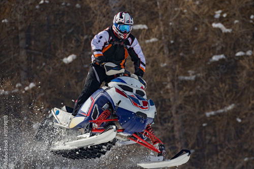 Tableau sur toile salto con motoslitta