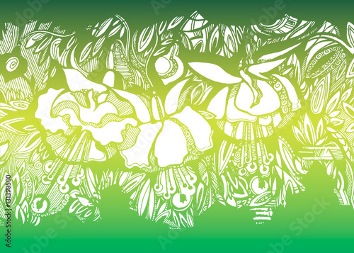 flower art illustration pattern bloom beauty green