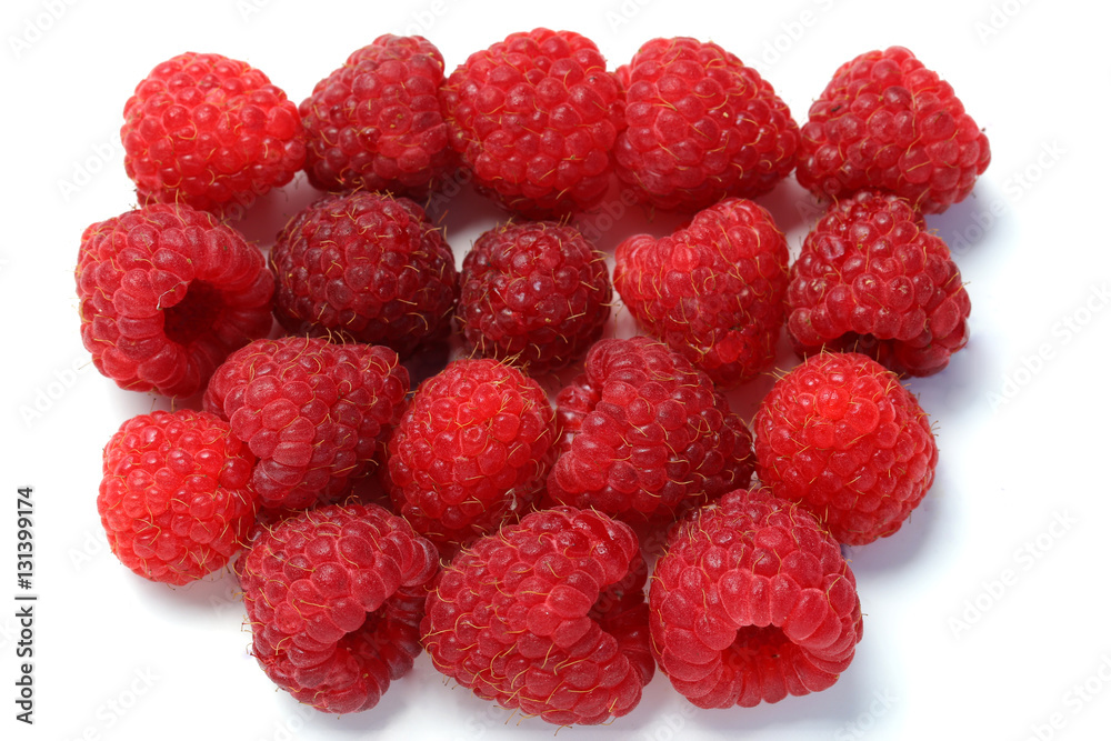 Raspberry hill on a white background. Isolated on white. Raspberry hill on a white background. Isolated on white.