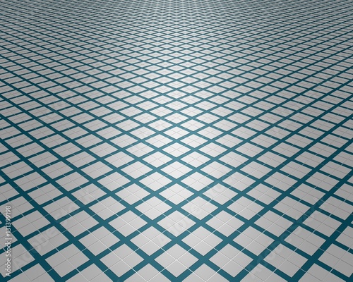 Blue and white 3d rendering fleeing floor