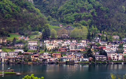 Lugano, Switzerland, Lake Lugano, house, nature.