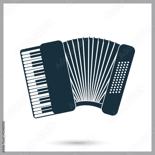 Accordion music instrument icon. Simple design for web and mobile