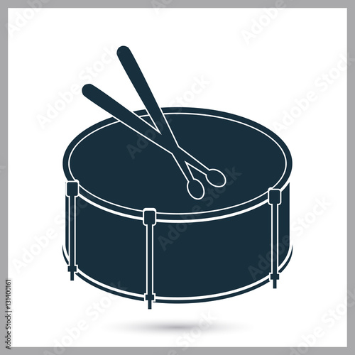 Drum music instrument icon. Simple design for web and mobile