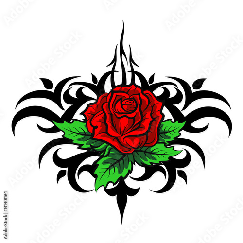 Wallpaper Mural Rose pattern tattoo vector Torontodigital.ca