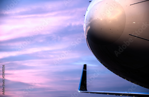 Aircraft nose (radome) at sunset:  Light edit with NR photo