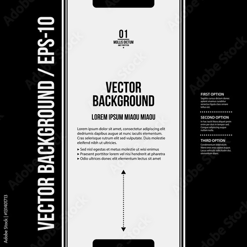 Monochrome text background in strict style. Useful for presentations and web design.