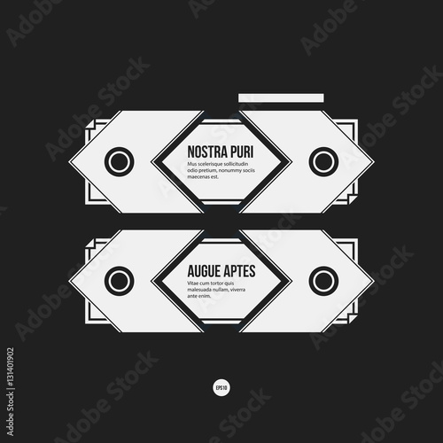 Monochrome options template in strict contrast style. Useful for presentations and web design.