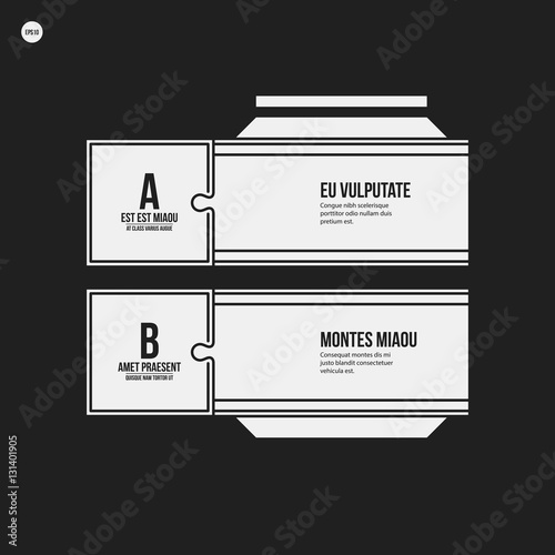 Monochrome options template in strict contrast style. Useful for presentations and web design.