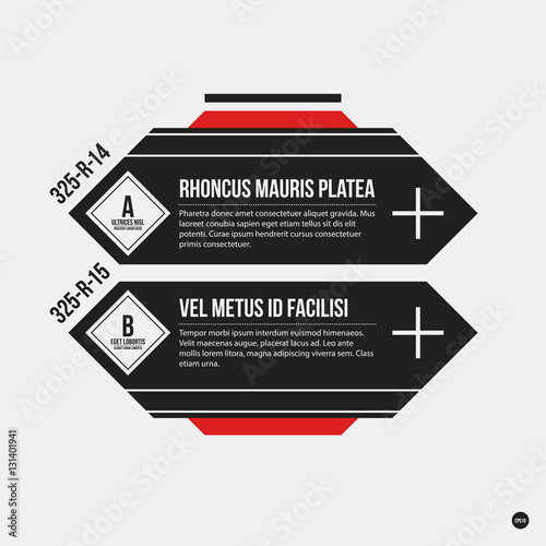 Monochrome options template in strict contrast style. Useful for presentations and web design.