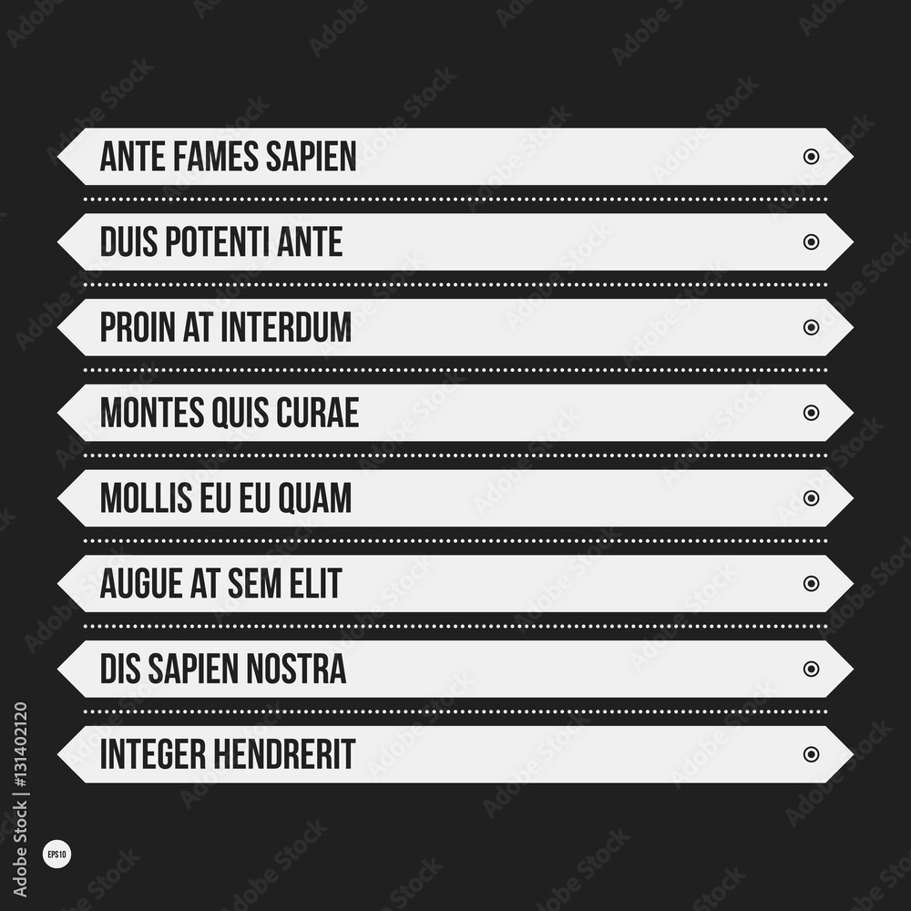 Obraz premium Monochrome menu template in strict style. Useful for presentations and web design.
