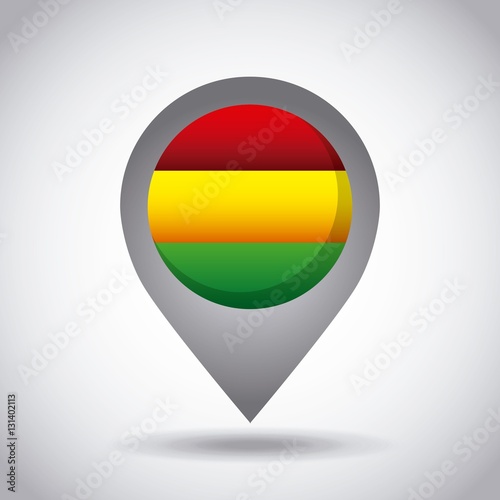 Free Download bolivia country flag pin icon over white background. colorful design. vector illustration - GFXLoad