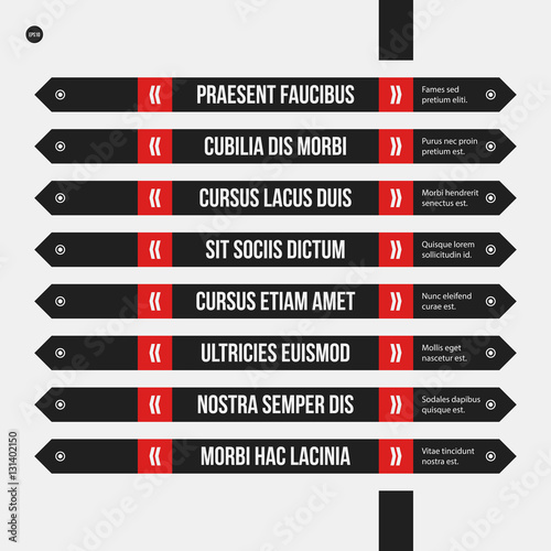 Monochrome menu template in strict style. Useful for presentations and web design.