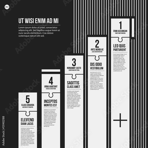 Monochrome vector chart template in strict style. Useful for presentations and web design.