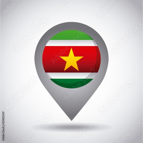 Free Download surinam country flag pin icon over white background. colorful design. vector illustration - GFXLoad
