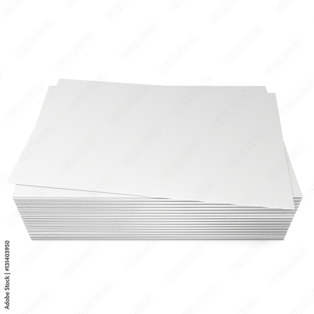 Stack of blank business cards. 3d render isolated on white background. Name cards as a presentation for promotion of corporate identity Stack of blank business cards. 3d render isolated on white background. Name cards as a presentation for promotion of corporate identity