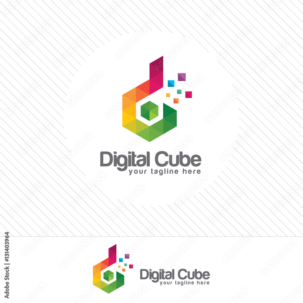 Digital logo letter D logo design vector with triangle Pixel and polygonal style . Digital letter D logo for technology company.