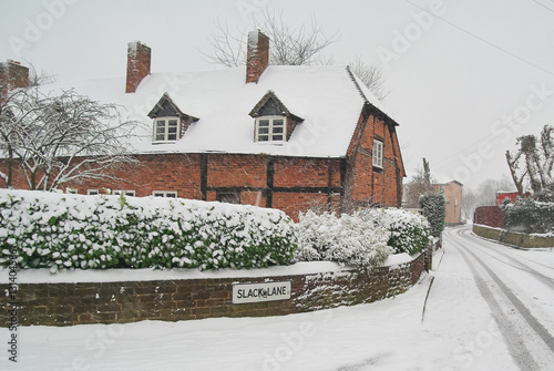 Obraz na płótnie Snow during cold winter in Birmingham, England w salonie