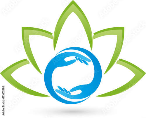 Blätter, Hände, Physiotherapie, Heilpraktiker, Logo