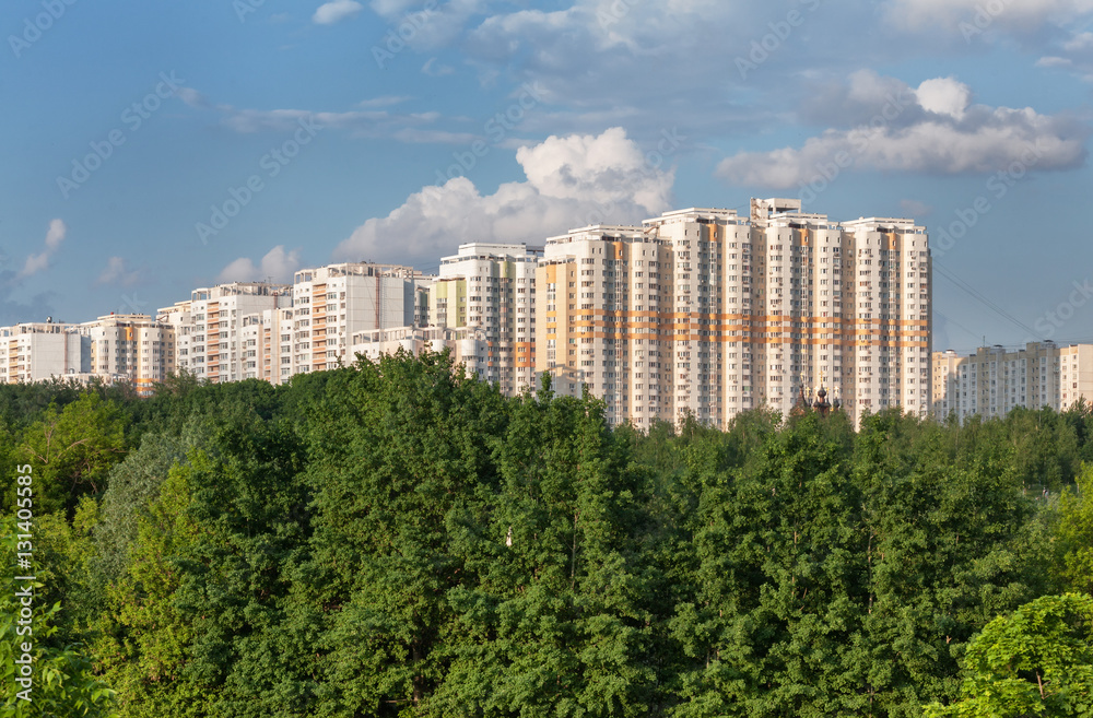 Modern multistorey apartment buildings for the forest canopy Modern multistorey apartment buildings for the forest canopy