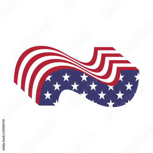USA flag 3d alphabet letter tilde. Textured font