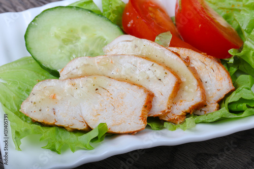 Salad with chicken breast