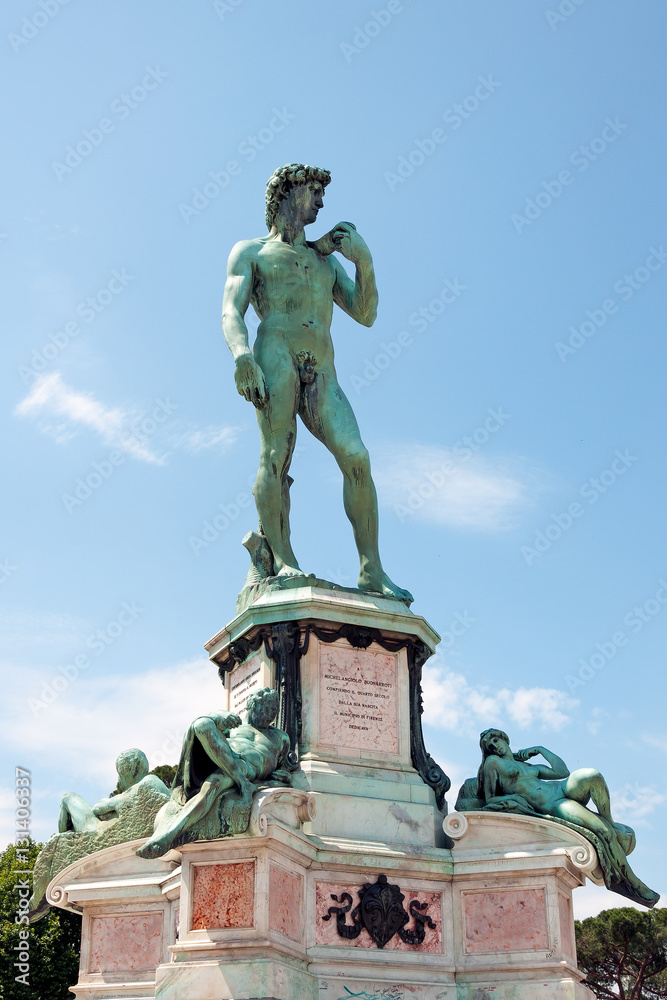 Bronze statue of David at Piazzale Michelangelo, Florence, Italy