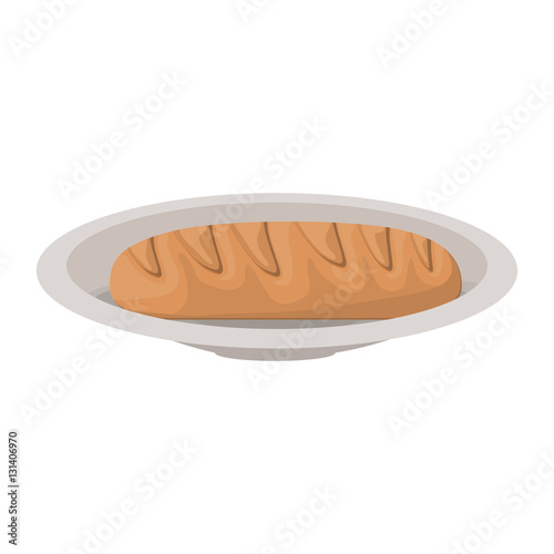 Baguette icon. Bakery food shop traditional and product theme. Isolated design. Vector illustration