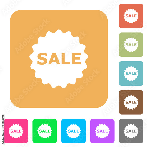 Sale badge rounded square flat icons