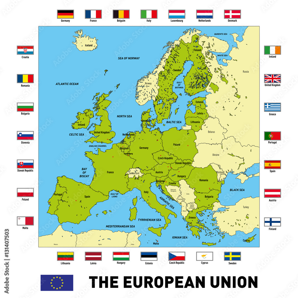 Obraz premium Vector map of The European Union