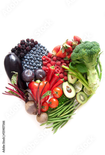 Heartshape fruits and veget...