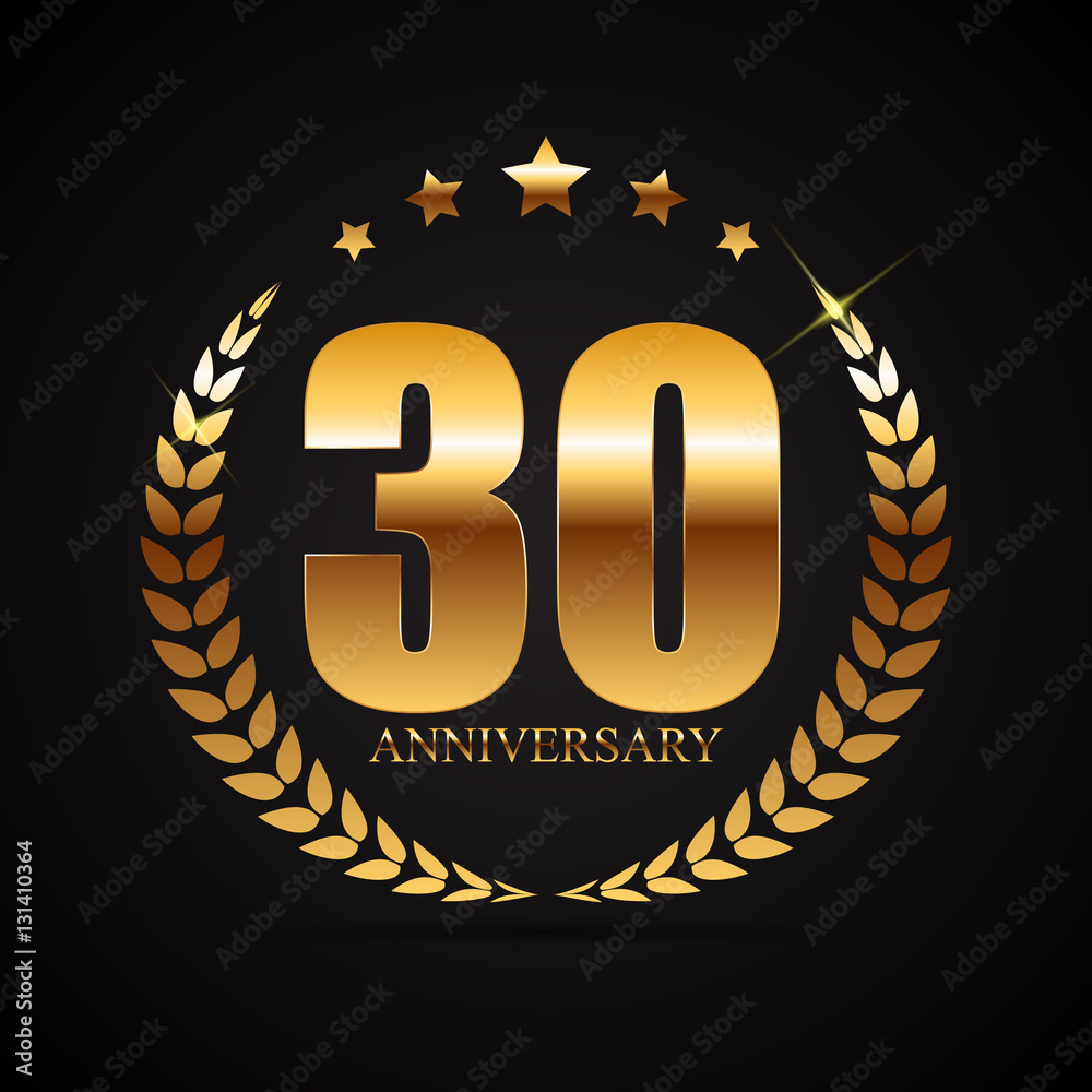 Fototapeta premium Template Logo 30 Years Anniversary Vector Illustration