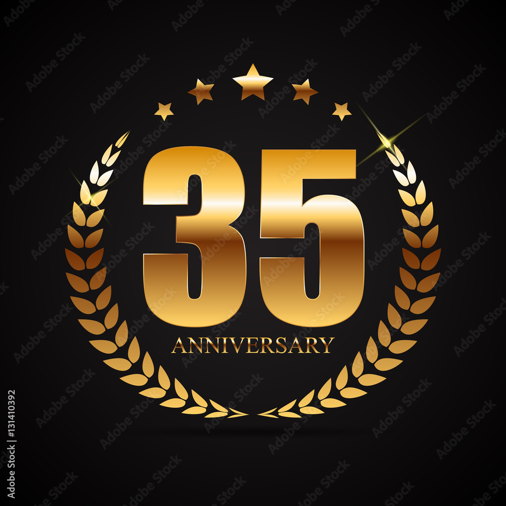 Fototapeta premium Template Logo 35 Years Anniversary Vector Illustration