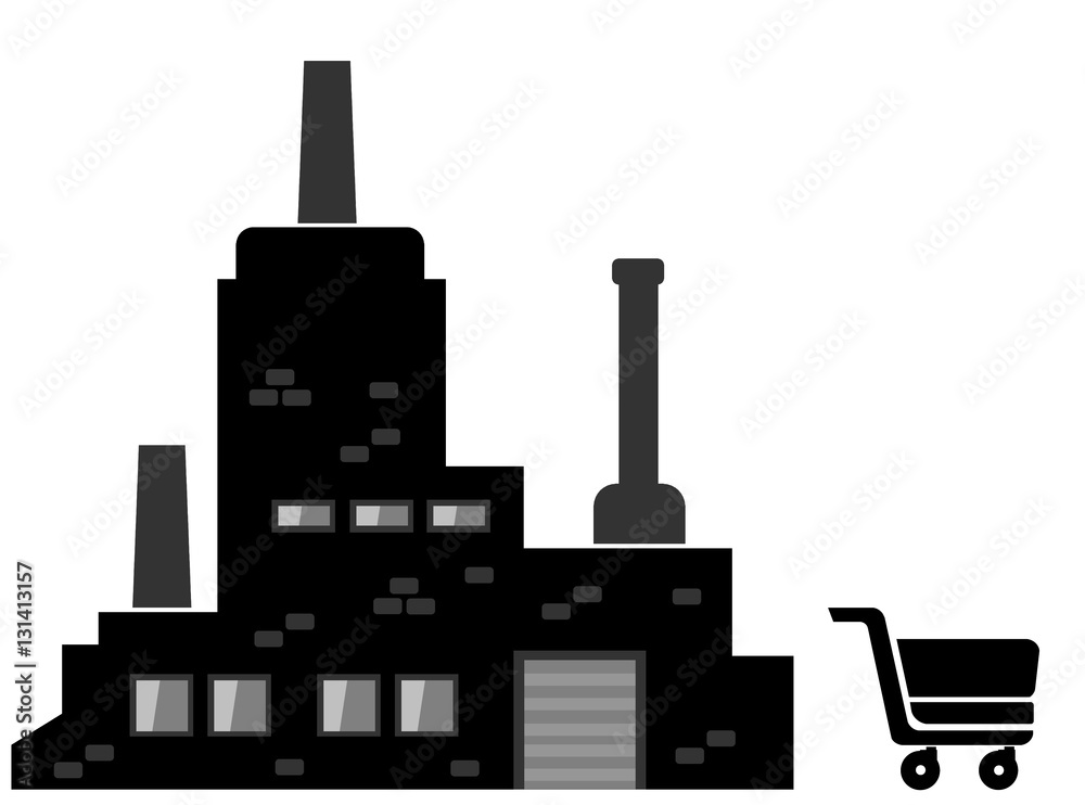 Usine et un caddie Usine et un caddie