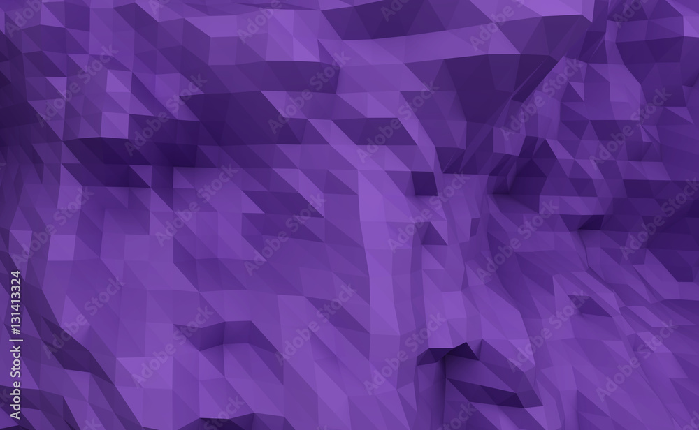 Obraz premium 3D rendering low polygon background purple illustration