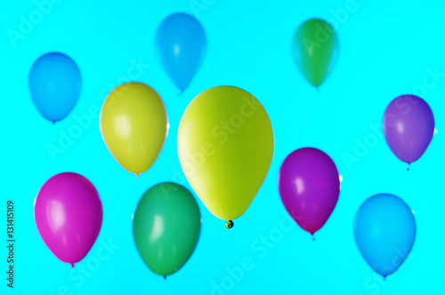 371957 Colorful balloons on blue