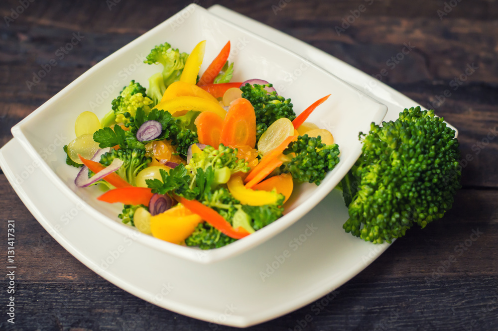 Homemade Green Broccoli Salad with Grapes Onion Homemade Green Broccoli Salad with Grapes Onion