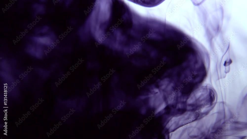 Real Ink drop in water. Mysterious plum ink reacting in water creating abstract cloud formations. Can be used as transitions, Added to modern projects, gunge projects, art backgrounds.
