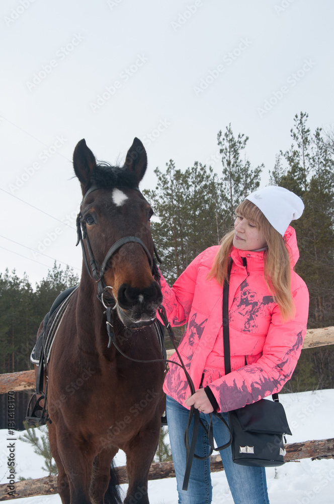 Obraz premium girl on horse