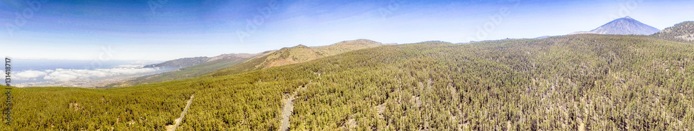 Panoramic aerial view of Mountain Roads Panoramic aerial view of Mountain Roads