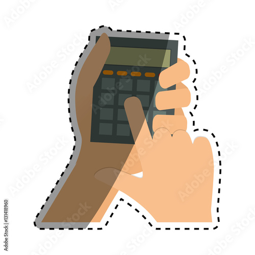 Calculator math device icon vector illustration graphic design