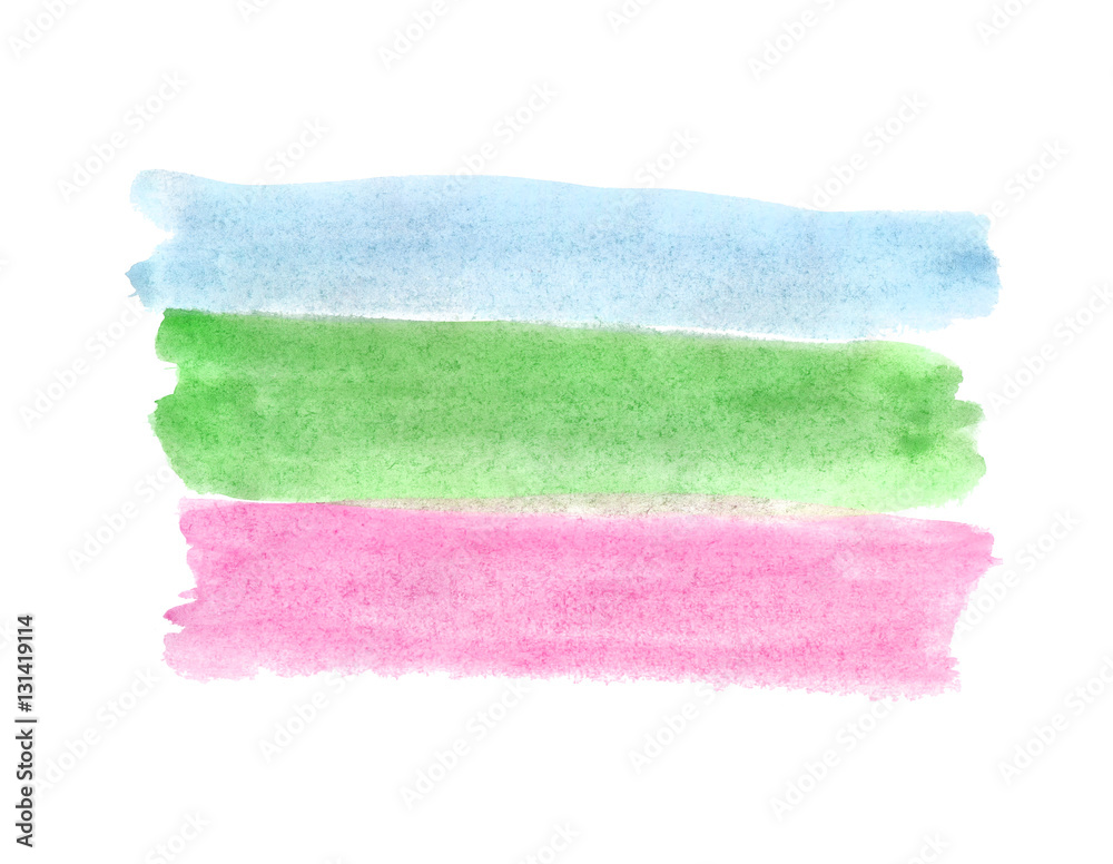 A fragment of the light blue, green and pink background painted with watercolors A fragment of the light blue, green and pink background painted with watercolors